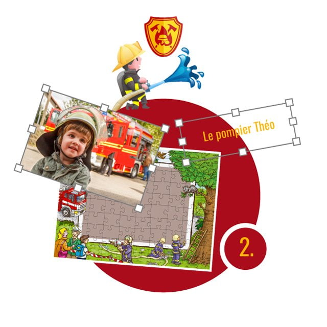 créer un puzzle pompiers pour enfants - étape 2