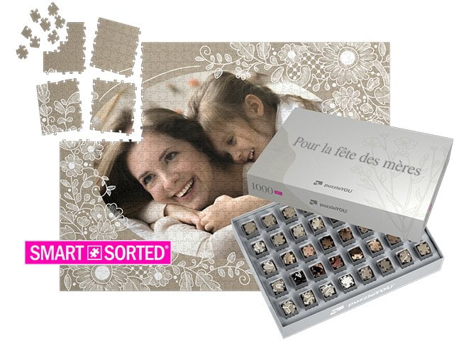 SMART SORTED® - le puzzle surprise pour la fête des mères - Boîte "Jonc fleuri"