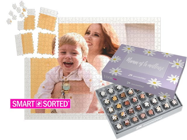 SMART SORTED® - le puzzle surprise pour la fête des mères - Boîte "Pâquerettes"